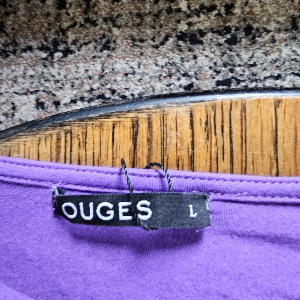 OUGES Purple Scoop Neck Sleeveless Ruched Casual … - image 9